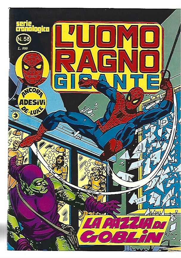 Uomo ragno Gigante n.58 - Corno + ADESIVI